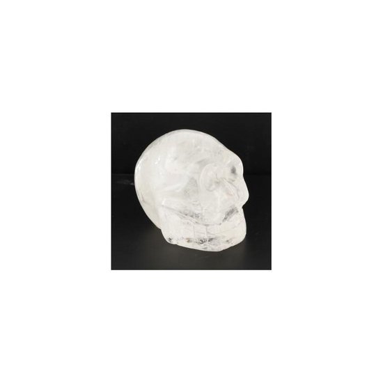 Bergkristal schedel 40 mm doorboord - 4 cm - wit / transparant