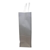 50x papieren tassen Pied de Poule wit gedraaid handvat