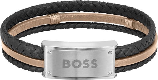 BOSS HBJ1580423 GALEN Heren Armband - Leren armband