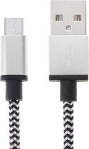 2m Woven Style Micro USB to USB 2.0 Data / Charger Cable, For Galaxy S6 / S5 / S IV / Note 5 / Note 5 Edge, HTC, Sony(Silver)