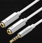 Ugreen 3,5 mm male naar 2 x 3,5 mm female audio connector adapterkabel 2 in 1 microfoon + koptelefoon splitter kabel converter