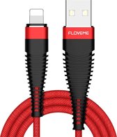 FLOVEME 2m 2A USB naar 8-pins Doek + Aluminium Data Sync Oplaadkabel, voor iPhone XR / iPhone XS MAX / iPhone X & XS / iPhone 8 & 8 Plus / iPhone 7 & 7 Plus / iPhone 6 & 6s & 6 Plus & 6s Plus