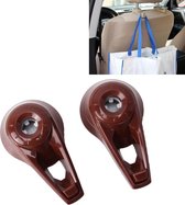 2 STKS Universele Autostoel Rugzak Hanger Houder Auto Hoofdsteun Bagage Haak (Bruin)