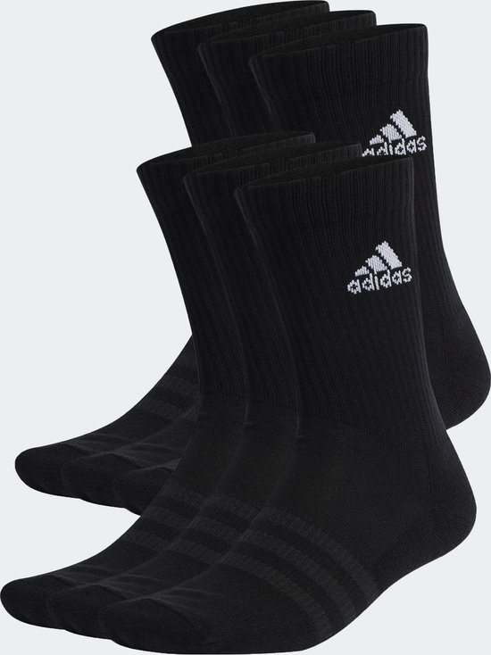 adidas Sportswear Cushioned Sportswear Crew Socks 6 Pairs - Unisex - Zwart- 28-30