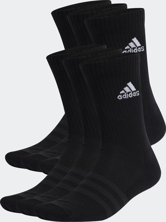 adidas Sportswear Cushioned Sportswear Crew Socks 6 Pairs - Unisex - Zwart- 34-36