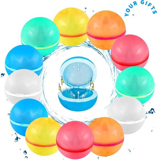 Herbruikbare waterballonnen zelfsluitend 6x - waterspeelgoed voor jongens en meisjes en kinderen - voor buiten - voor in het zwembad - duikspeelgoed - tiktok - herbruikbare waterballon - 6 stuks