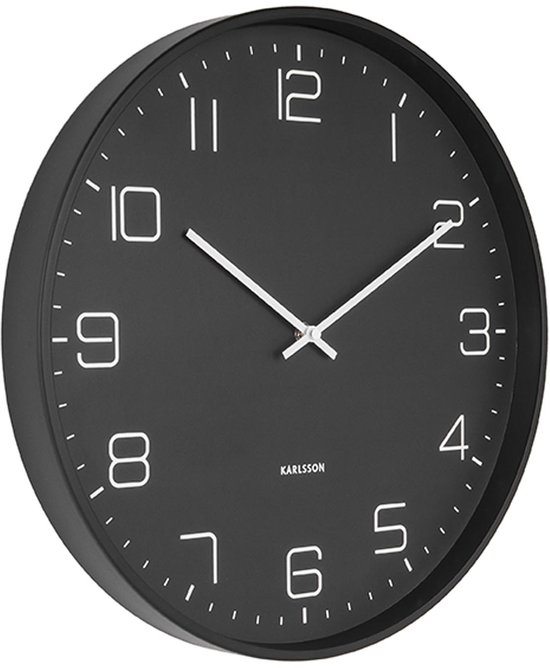 Wandklok Lofty - Metaal Mat Zwart - Ø40cm