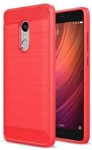 Geborstelde TPU Cover - Xiaomi Redmi Note 4X - Rood