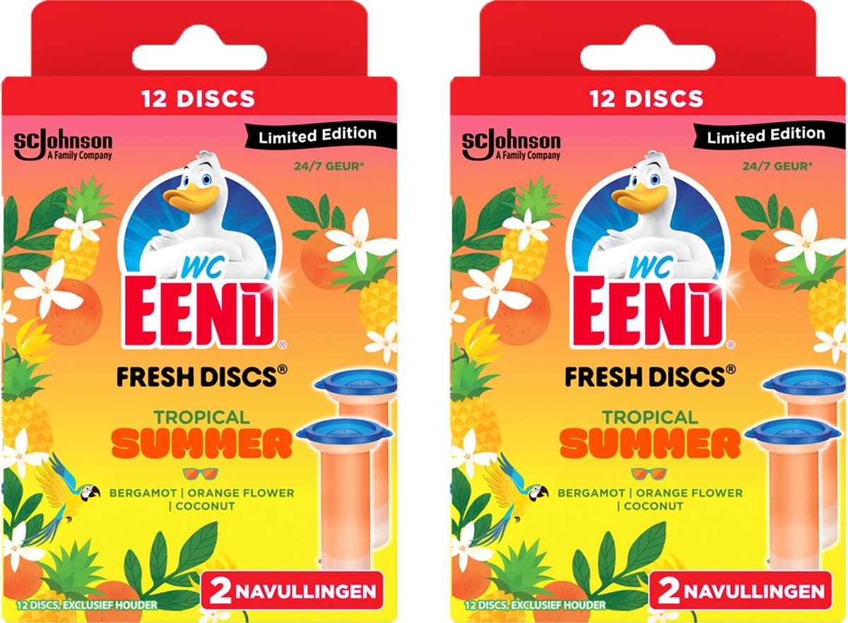 Goedkoopste WC-Eend Fresh discs tropical summer navulling 2 x 72ml