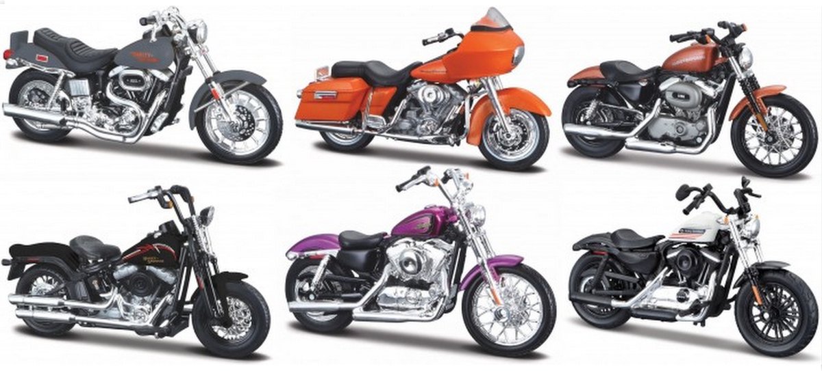 Harley-Davidson - Set no: 38-A [6 Stuks schaal 1:18]