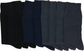 grijs mix - Normale Heren sokken Naadloos 100% katoen - 9 paar - Maat 47-50