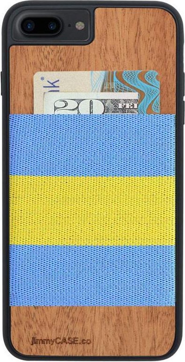 JimmyCASE iPhone 7+ Wallet Case Blue Gold stripe