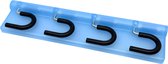 Collezione Ingresso ophanghaken voor gereedschap & bezems - 4 haken - Kunststof - Lichtblauw