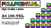 Etiketten - Fullprint - 63,5 x 38,1 mm - 21 etiketten op een vel - DS/100 vel - 2100 etiketten