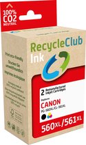 RecycleClub inktcartridge - Inktpatroon - Geschikt voor Canon - Alternatief voor Canon PG-560XL Zwart 22ml en CL-561XL Kleur 18ml - Duopack - Multipack - 2 stuks