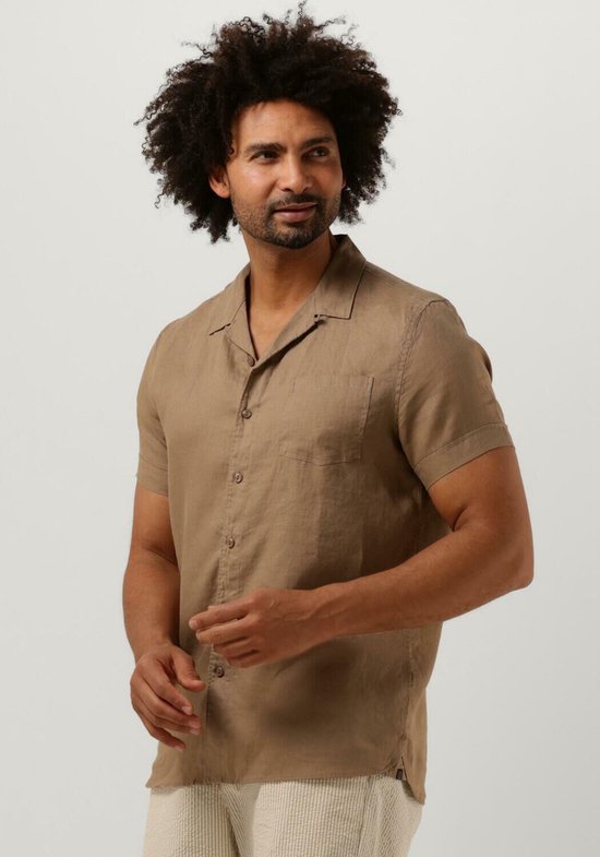 Dstrezzed Resort Shirt Linen Heren - Vrijetijds blouse - Bruin - Maat M
