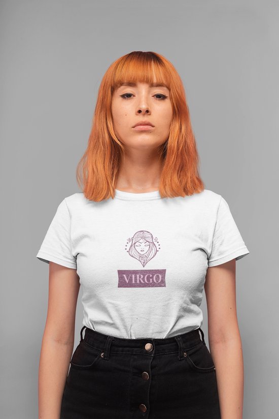 Shirt - Virgo - Wurban Wear | Grappig shirt | Sterrenbeeld | Unisex tshirt | Astrologie | Zodiac signs | Horoscoop | yoga | Wit