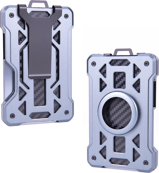 Pasjeshouder met Geldclip - Pasjeshouder - Geldclip - Airtag - RFID beveiliging - Aluminium - Grijs