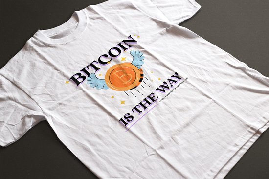 Shirt - Bitcoin is the way - Wurban Wear | Grappig shirt | Crypto | Unisex tshirt | Boeken | Valuta | Ethereum | Blockchain | Meme | Trading | Hodl | Wit