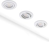 3x V-tac - LED inbouwspots - Wit - Warm wit 3000K - 450 lumen - 6.5 Watt - Dimbaar en kantelbaar - GU10 - IP20 - Plafondspots/30000h