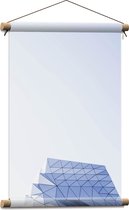 Textielposter - Abstract Figuur van Geometrische Patronen in Witte Omgeving - 40x60 cm Foto op Textiel