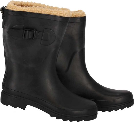 XQ - Bottes de pluie pour femmes Femme - Fausse Fourrure - Zwart - Taille 40 - Bottes de pluie pour femmes avec doublure