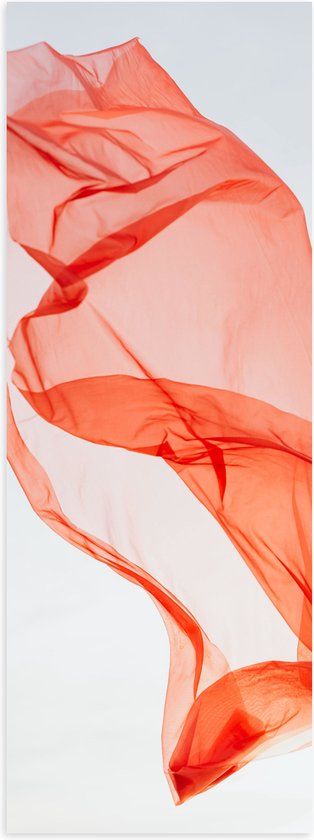 Poster (Mat) - Abstract Koraalroze Doek - 20x60 cm Foto op Posterpapier met een Matte look