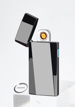 Briquet pro - modèle 2023 - extrêmement fin - affichage de la puissance - logo Casamix en bas - briquet rechargeable avec USB - résistant au vent - briquet plasma - briquet électrique - briquet feu d'artifice