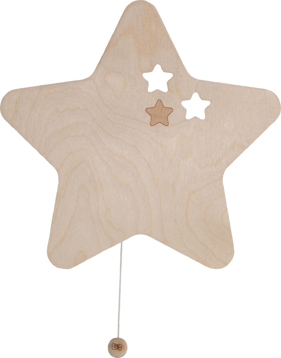 Wandlamp kinderkamer, babykamer Ster - Wit houten lampje voor aan de muur Wandlamp kinderkamer, babykamer Ster - Wit houten lampje voor aan de muur