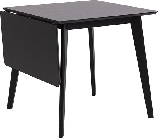 Eettafel met Klapblad 80-120 cm Roxan Zwart