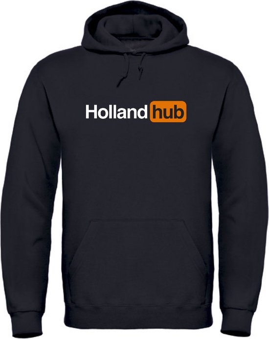 Koningsdag hoodie zwart M - Holland hub - soBAD. | Oranje hoodie dames | Oranje hoodie heren | Sweaters oranje | Koningsdag