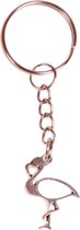 Porte-clés - Pendentif Flamingo Rose Argenté 2,5 cm