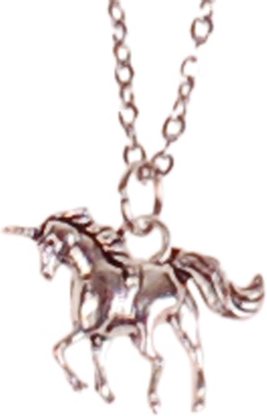 Chaîne enfant acier inoxydable 45cm - Pendentif Licorne argenté 1,5cm