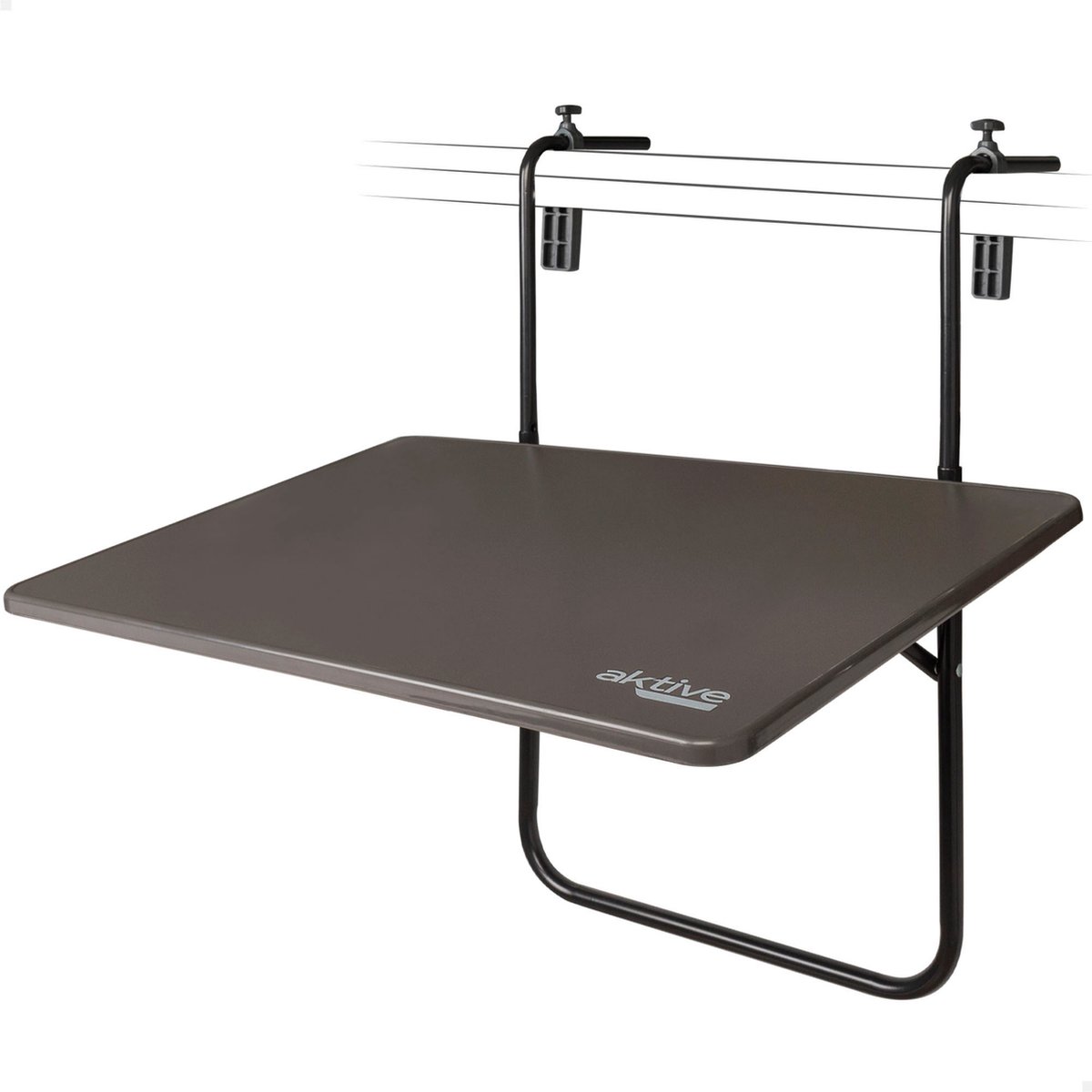 HIXA Aktive Balkontafel - Inklapbaar - Hangend - Zwart - 60x40x60cm - Vouwtafel - Hangtafel - Bijzettafel - Tuintafel thumbnail 2