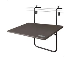 HIXA Aktive Balkontafel - Inklapbaar - Hangend - Zwart - 60x40x60cm