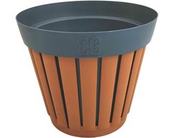 Bloempot 'Kreta' 20 - Bruin / Antraciet - Buiten - Rond