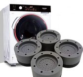 4 stuks Wasmachine Trillingsdempers - Vibratie demper pads - Antislipmatjes - Trillingsmat-Zwart