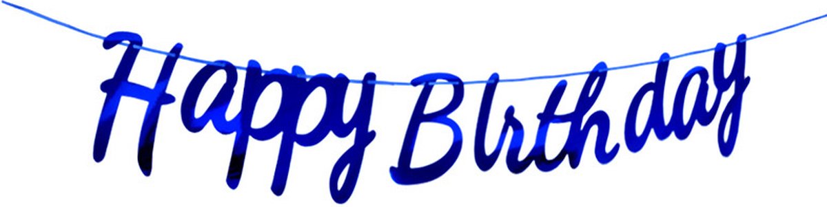Happy Birthday Slinger Verjaardag Versiering Letter Slinger Feestartikelen Feest Slingers Vlaggenlijn - Blauw