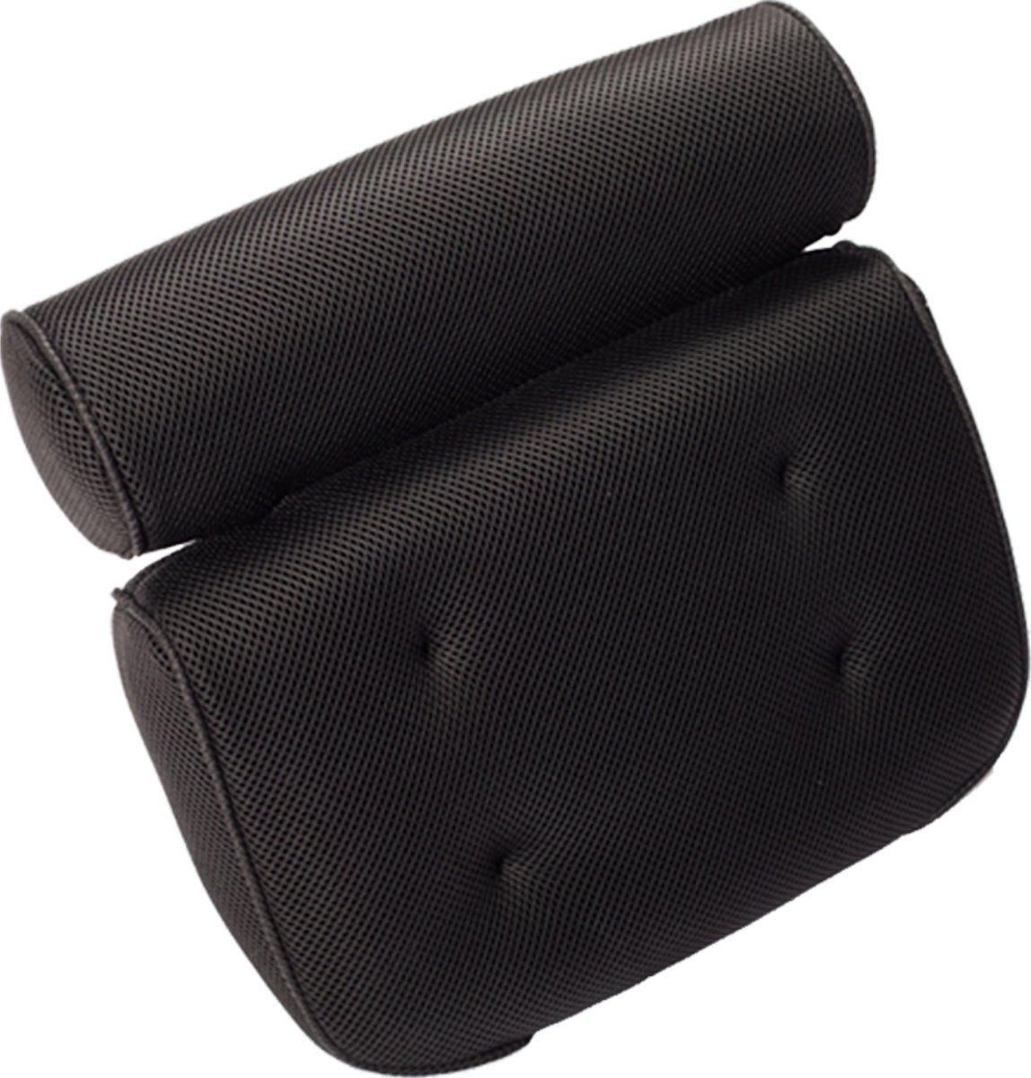 Earkings Badkussen met 6 Zuignappen en Ophanghaak - Bad Kussen voor in Bad - Bad Accessoires Nekkussen Bad - Hoofdsteun Bad Zwart — afbeelding 2