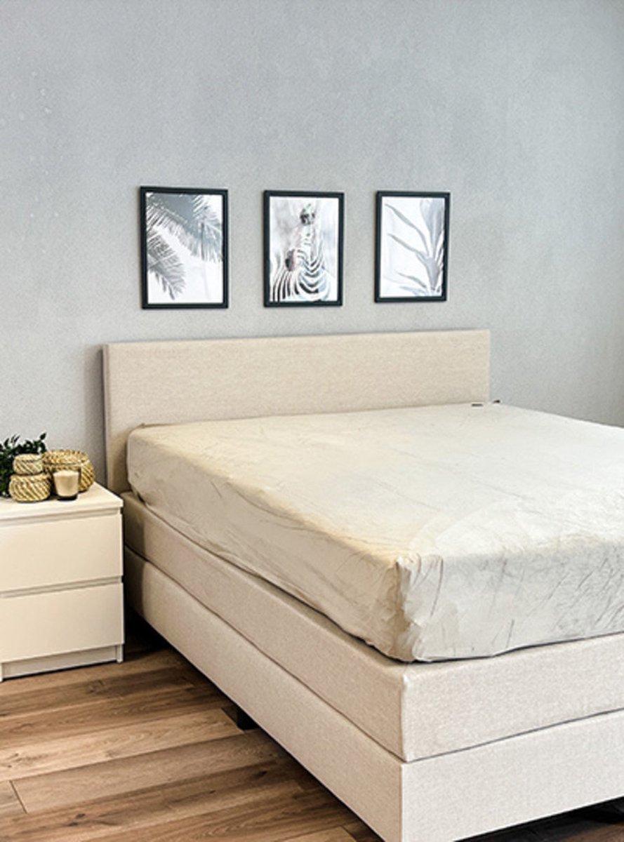 Beau Maison Velvet Velours Hoeslaken Taupe Grijs 90 x 200 + 40 cm hoekhoogte