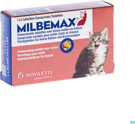 Milbemax volwassen kat en kitten tot 2 kg - 1 st à 2 Tabletten - Milbemax