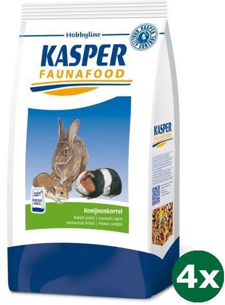 4x4 kg Kasper faunafood hobbyline konijnenkorrel