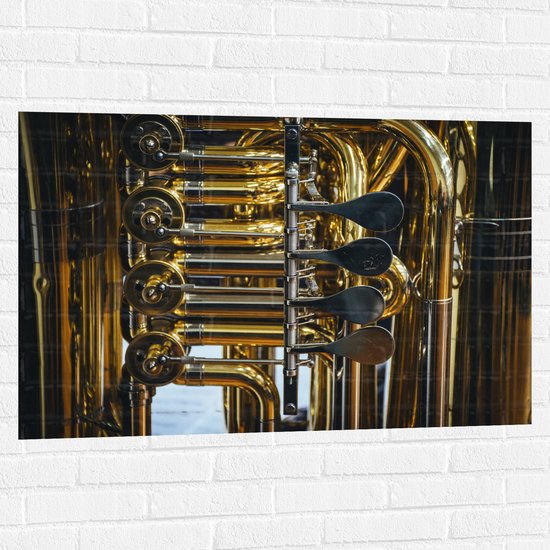 Muursticker - Knoppen van Gouden Trompet - 105x70 cm Foto op Muursticker