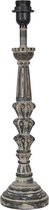 HAES DECO - Lampenvoet - Formaat Ø 12x51 cm, kleur Grijs, gemaakt van Hout voor Fitting E27/max 1x60W - Lampvoet, Tafellamp
