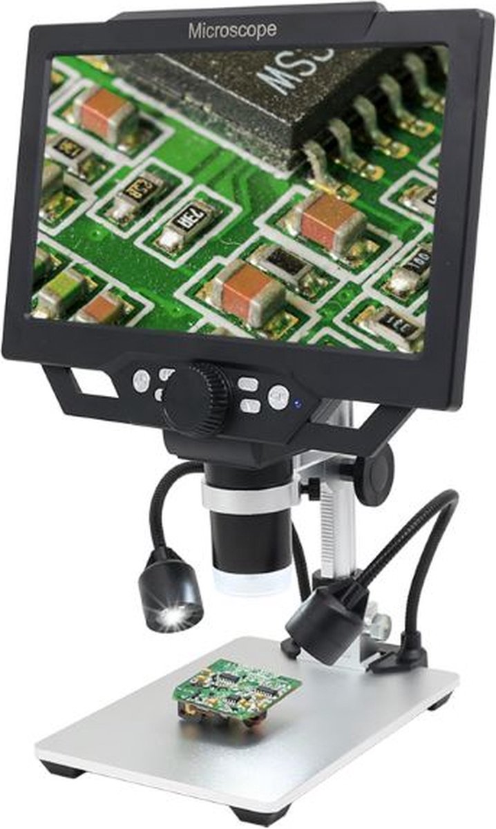 Digitale Microscoop Met 9 Inch Verstelbare Display HD LCD 1600x Camera Usb Met 8 Dimbare Led lichten