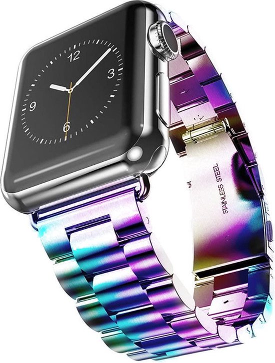 QUARKZMAN Roestvrij stalen horlogebandje, 22 mm, vlindersluiting met metalen coating, snelsluiting, massief staal, ketting met adapter voor smartwatch, goudkleurig, Armband