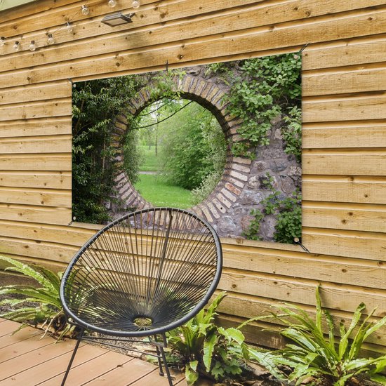 Affiche de jardin - Parc - Nature - Vert - Transparent - 120x80 cm - Jardin - Décoration de jardin- Toile jardin