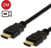 BukkitBow - HDMI 2.1 Kabel – 2M - 4K (60 Hz) – 8K (60Hz) - 18,6Gbps - Zwart