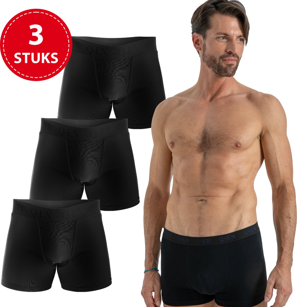 Premium Bamboe Boxershorts Heren - 3 stuks - 95% Bamboe - Zwart - Maat L - Antibacterieel - Hoge Kwaliteit