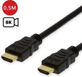 BukkitBow - HDMI 2.1 Kabel – 0,5M - 4K (60 Hz) – 8K (60Hz) - 18,6Gbps - Zwart